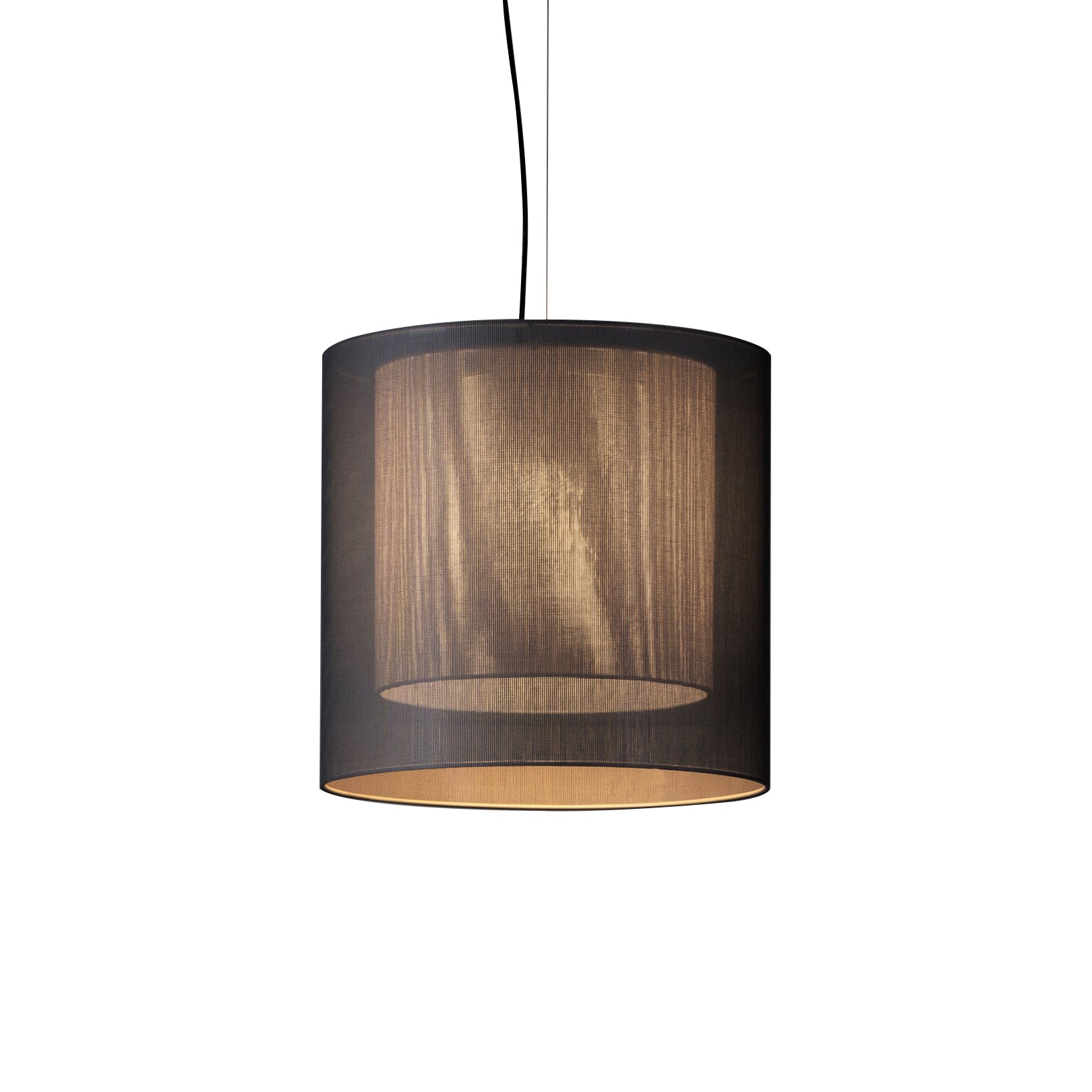 Moaré Pendant Lamp: Medium (Double Shade) + Grey + White