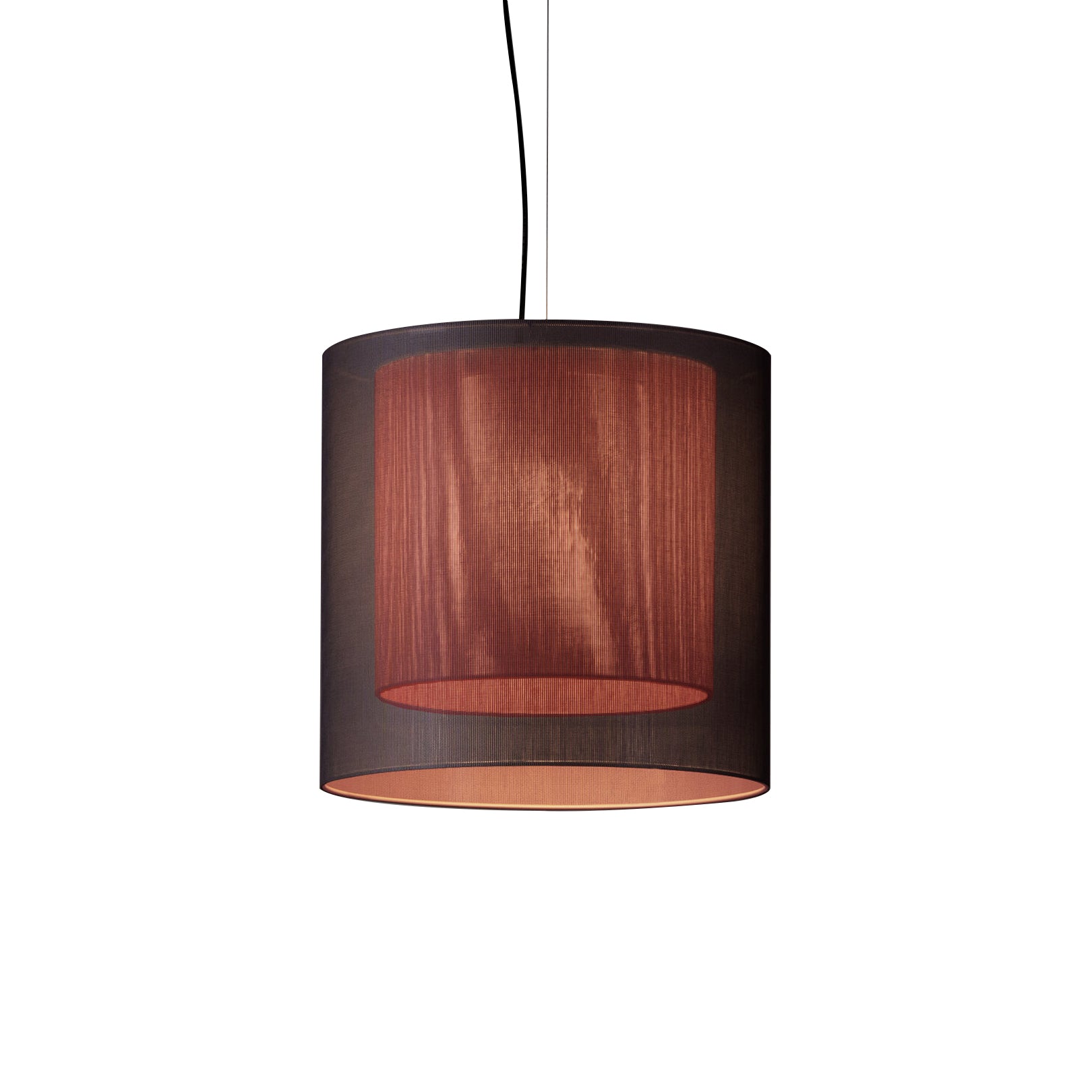 Moaré Pendant Lamp: Medium (Double Shade) + Grey + Red