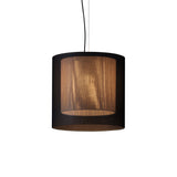 Moaré Pendant Lamp: Medium (Double Shade) + Black + White