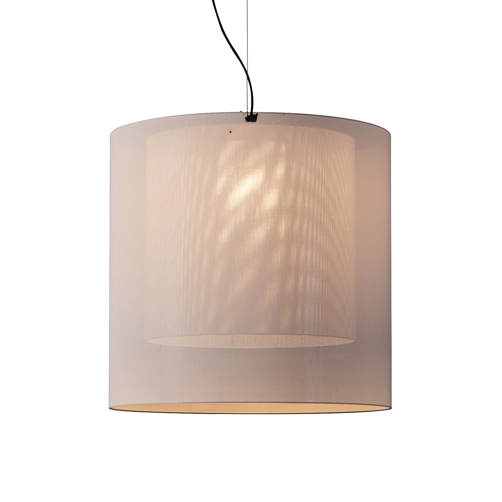 Moaré Pendant Lamp: Extra Large (Double Shade) + White