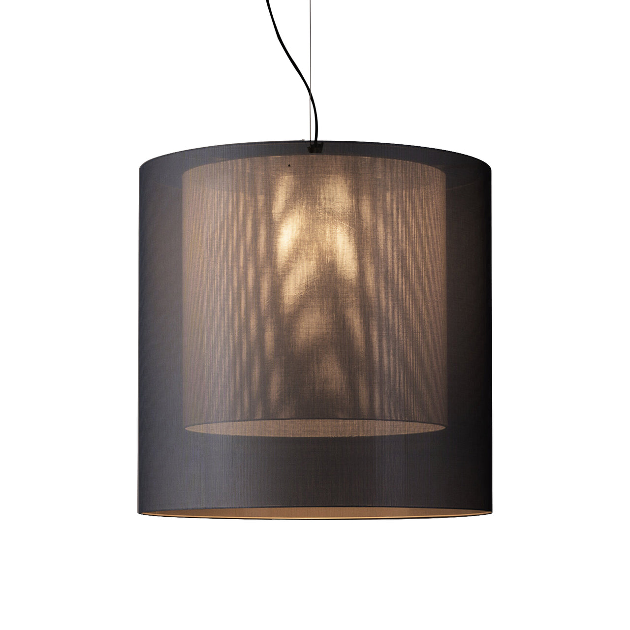 Moaré Pendant Lamp: Extra Large (Double Shade) + Grey + White