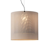 Moaré Pendant Lamp: Extra Large (Double Shade) + White + Grey