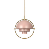 Multi-Lite Pendant: Brass + Rose Dust Semi Matt