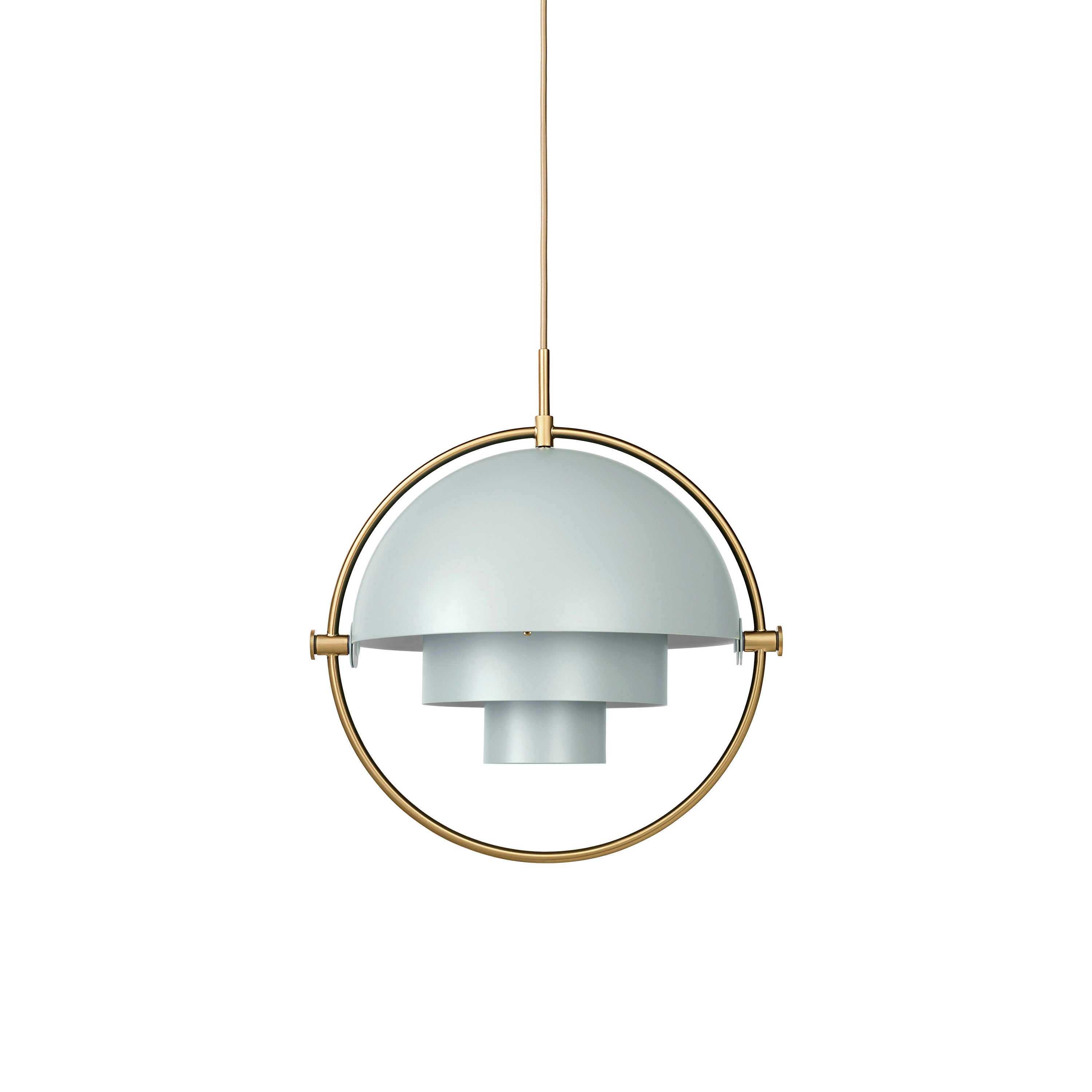 Multi-Lite Pendant: Brass + Sea Grey Semi Matt