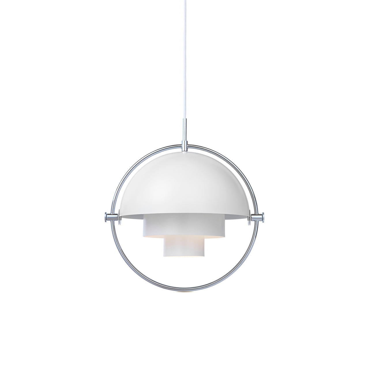 Multi-Lite Pendant: Chrome + White Semi Matt