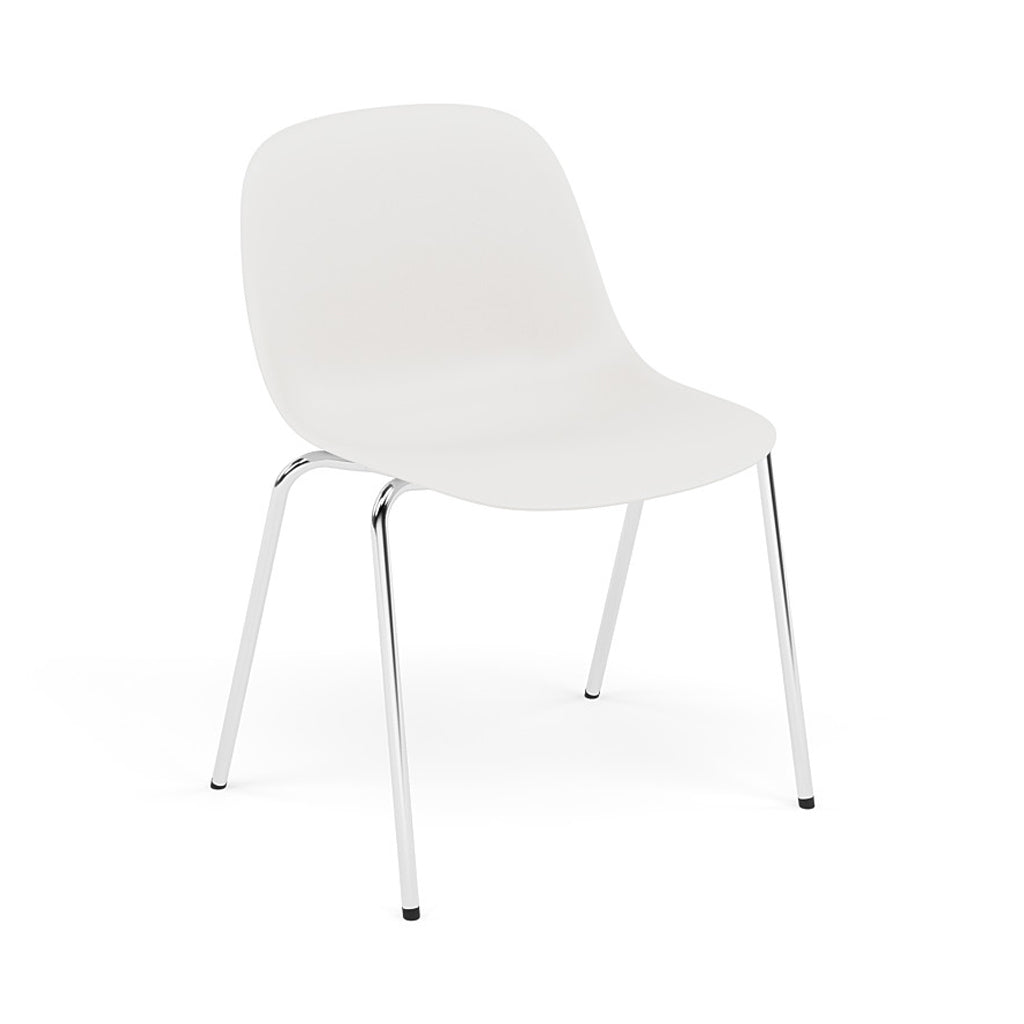 Fiber Side Chair: A-Base With Felt Glides + Natural White