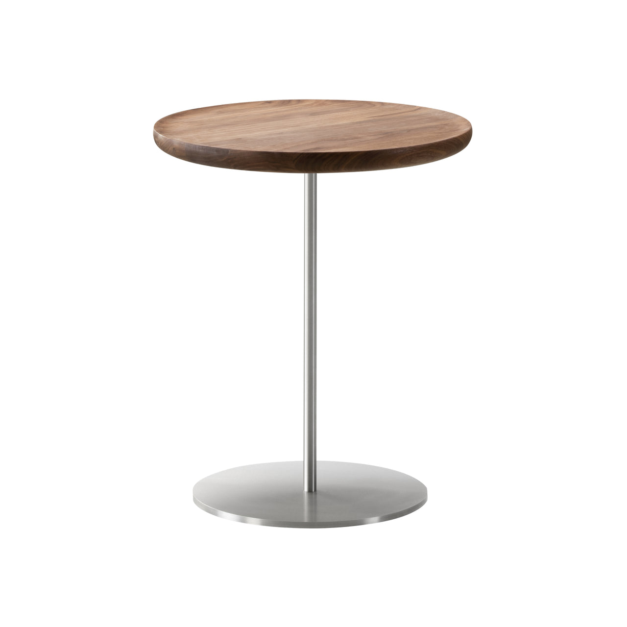 Pal Table: Small + High + Lacquered Walnut + Stainless Steel