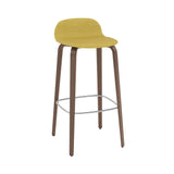 Visu Bar Stool: Upholstered + Stained Dark Brown