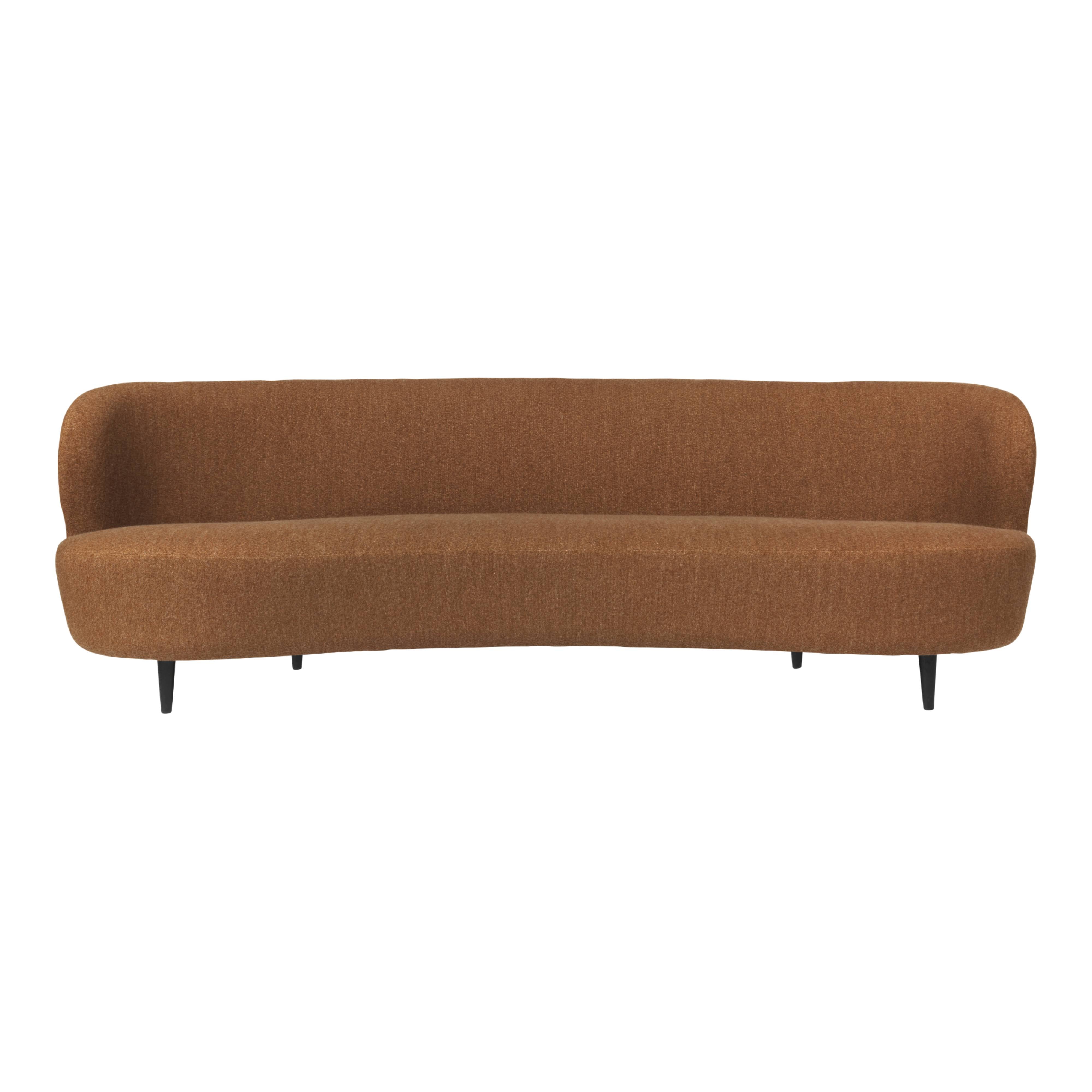 Stay Oval Sofa: Wood Legs + Semi Matt Lacquered Black Stained Oak