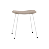 Fiber Stool: Tube Base + Upholstered + White