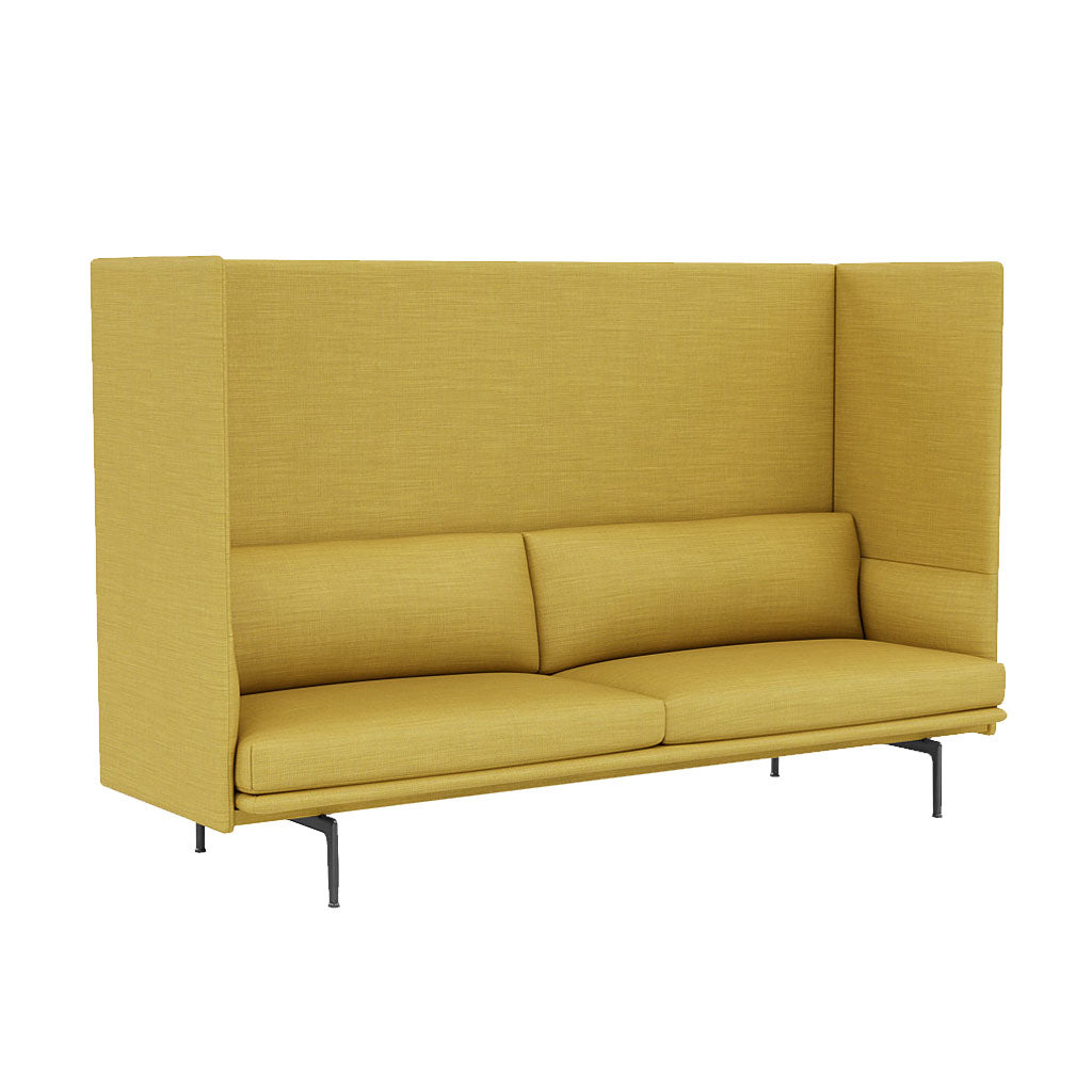 Outline Highback 3-Seater Sofa: Low + Black