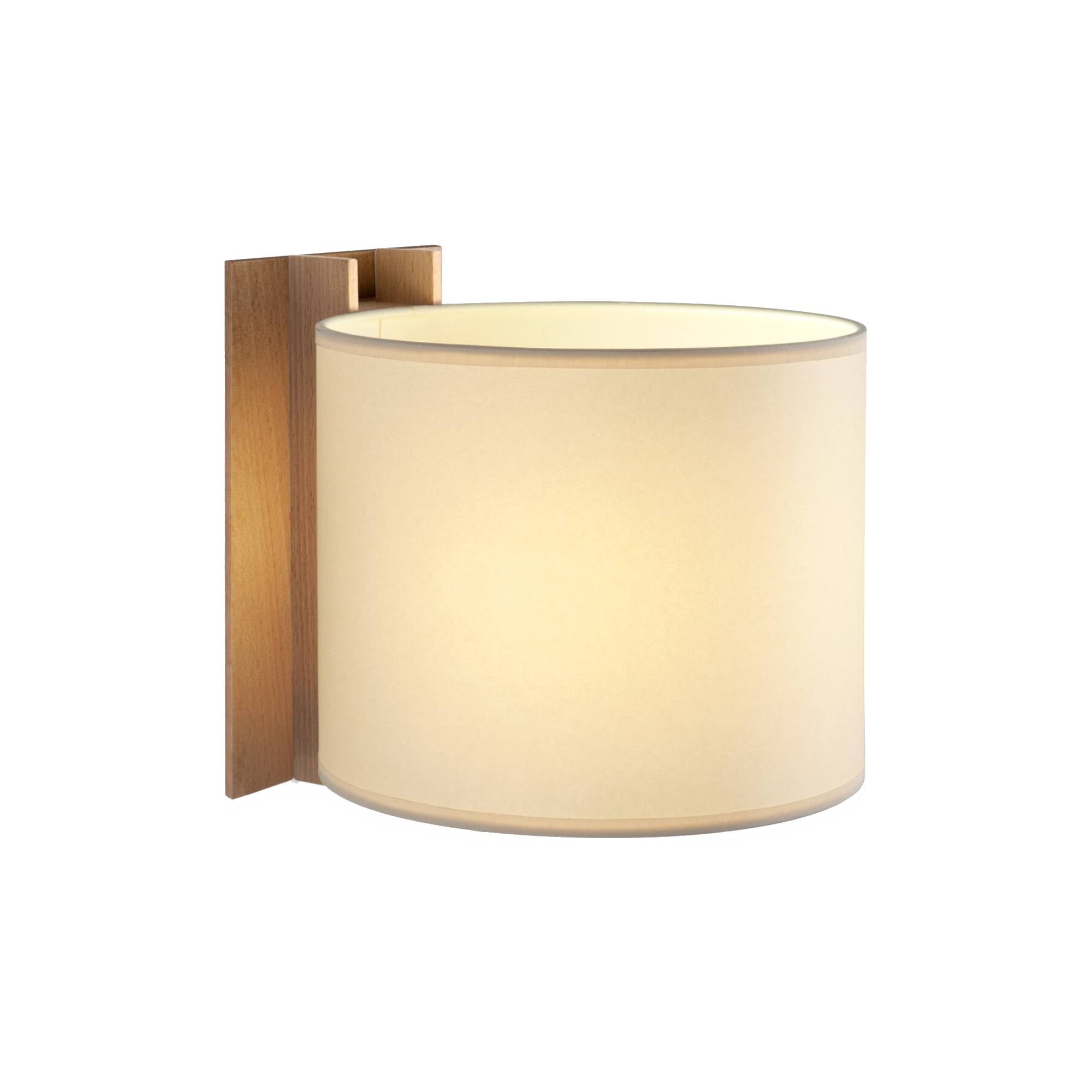 TMM Wall Lamp: Short + Beige + Beech + Direct Wall