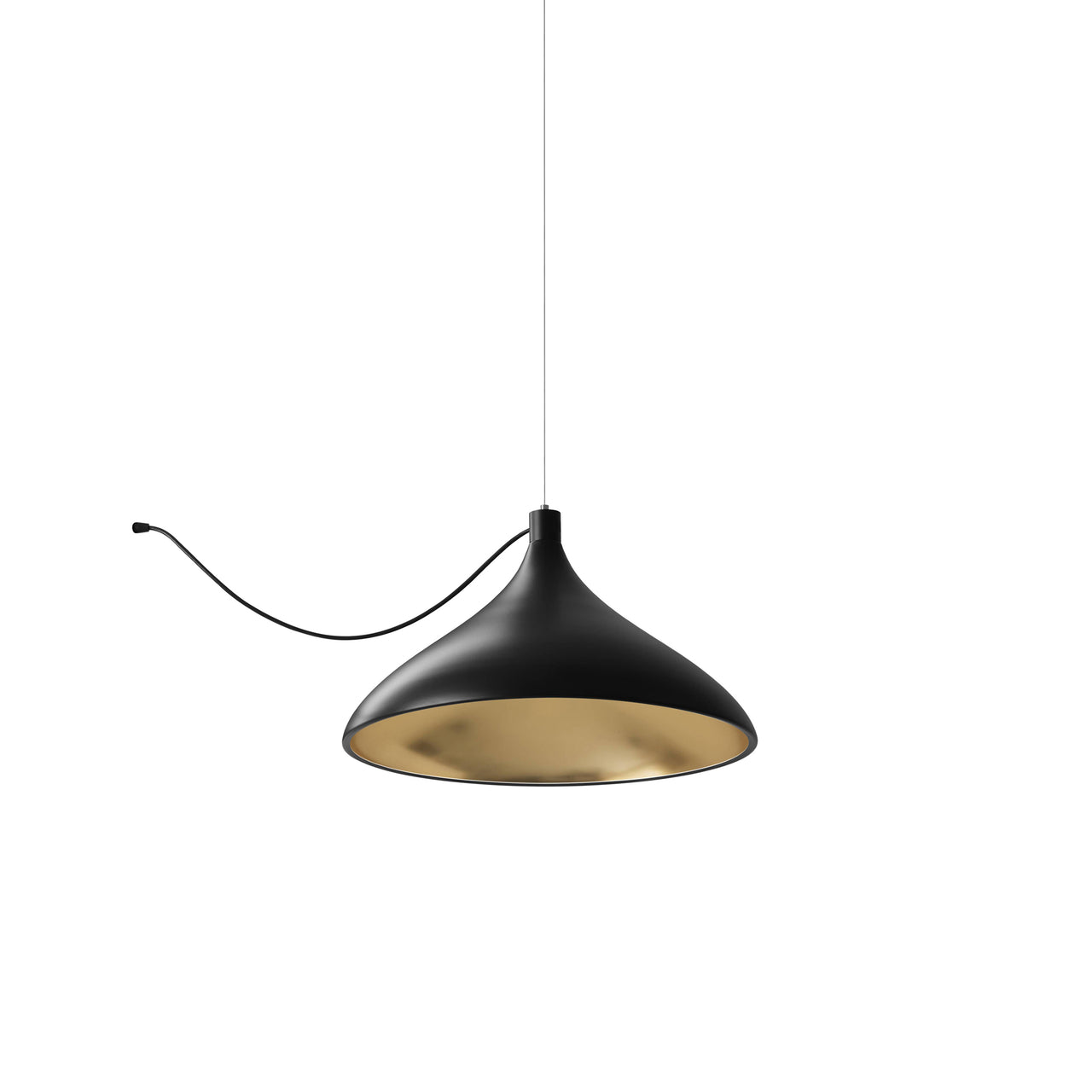 Swell String Indoor/Outdoor Pendant Light: XL Wide + Black