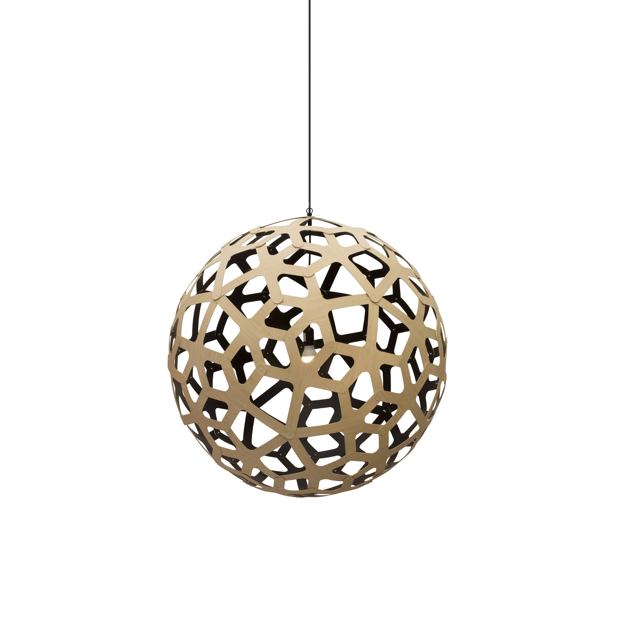 Coral Pendant Light: Large + Bamboo + Black + Black 