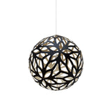 Floral Pendant Light: Large + Black + Bamboo + White