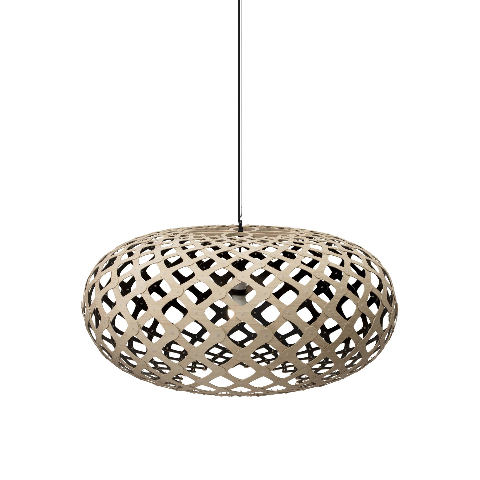 Kina Pendant Light: Large + Bamboo + Black + Black