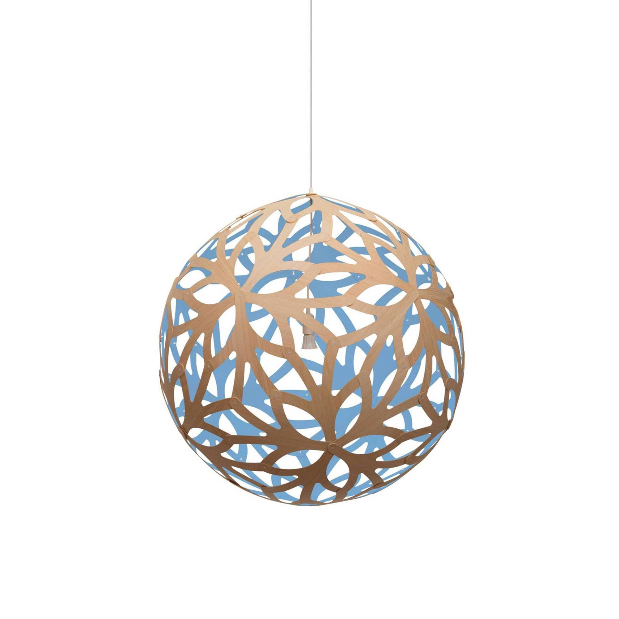 Floral Pendant Light: Large + Bamboo + Blue + White