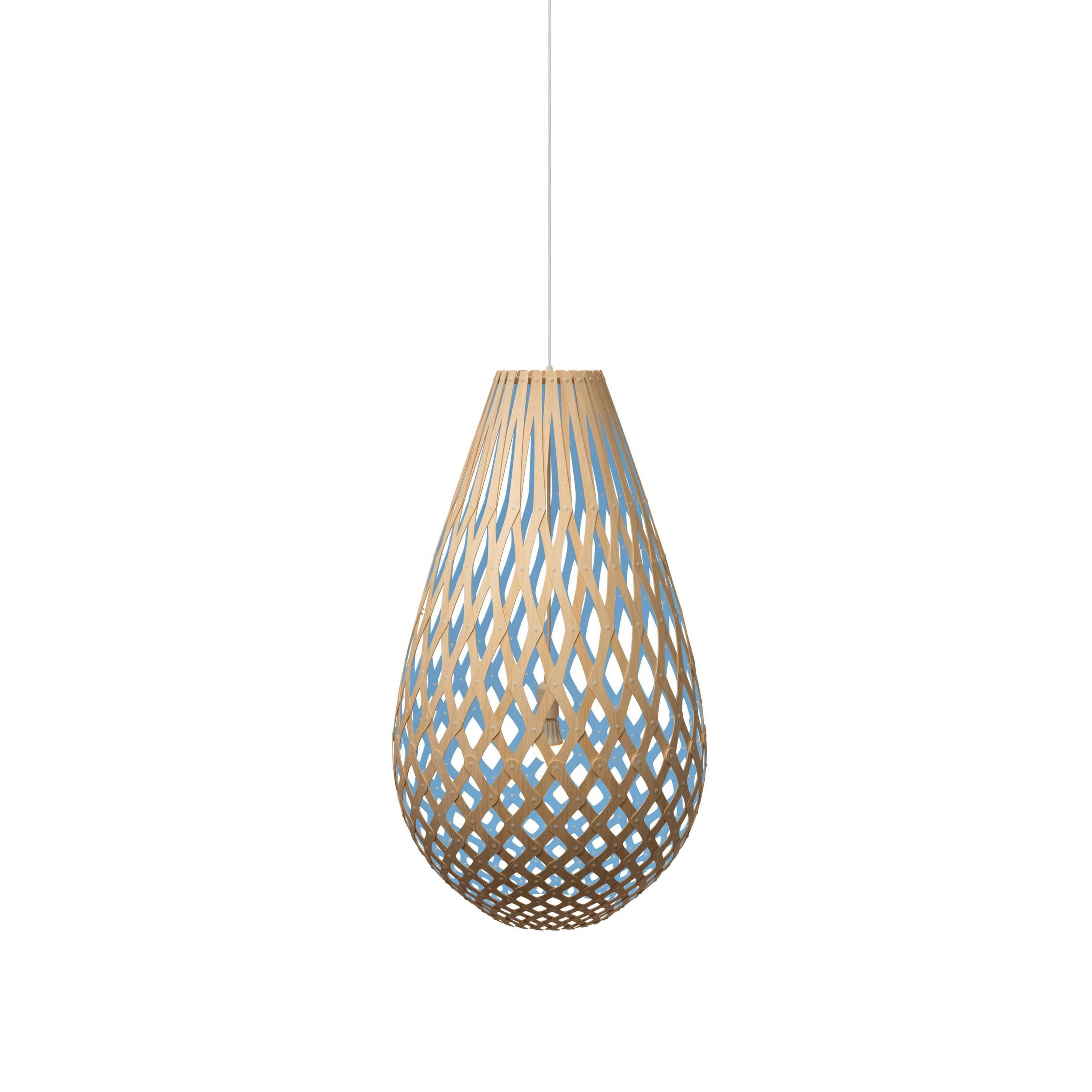 Kōura Pendant Light: Medium + Bamboo + Blue + White