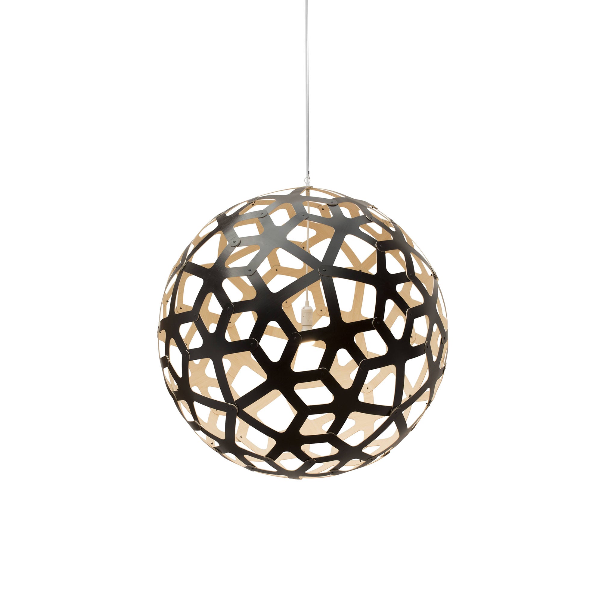 Coral Pendant Light: Extra Large + Black + Bamboo + White