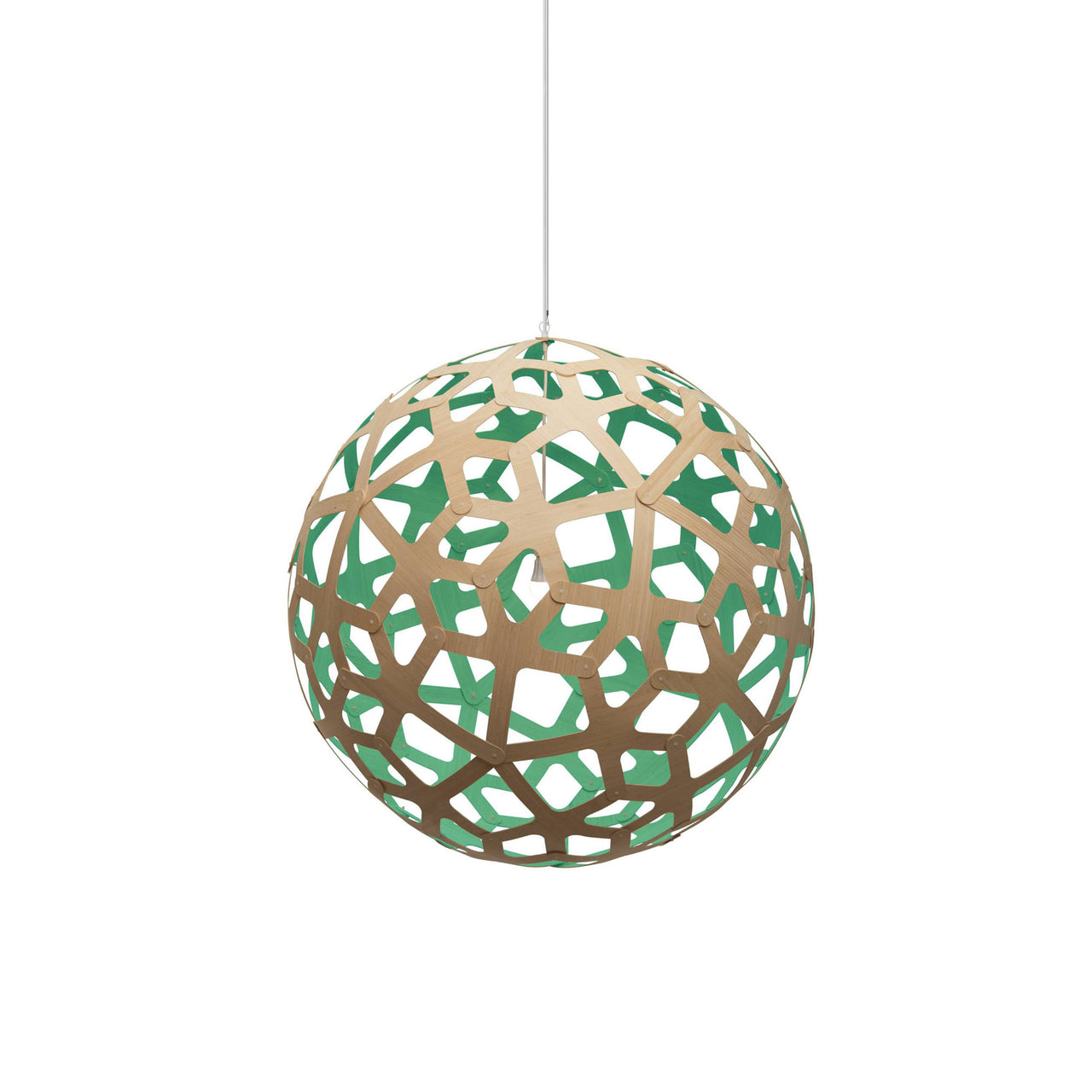 Coral Pendant Light: Extra Large + Bamboo + Aqua + White