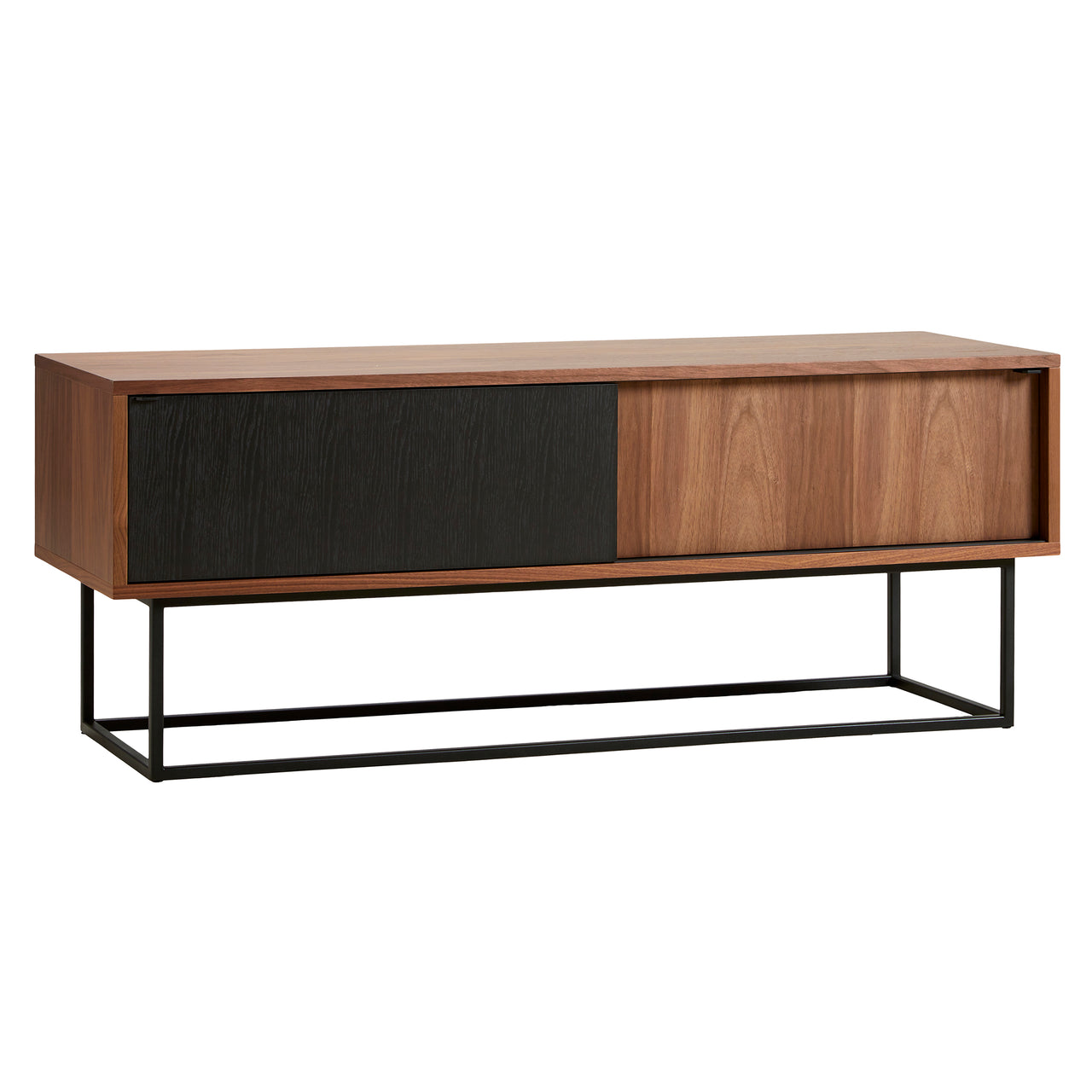 Virka Low Sideboard: Walnut Veneer + Black Painted Oak