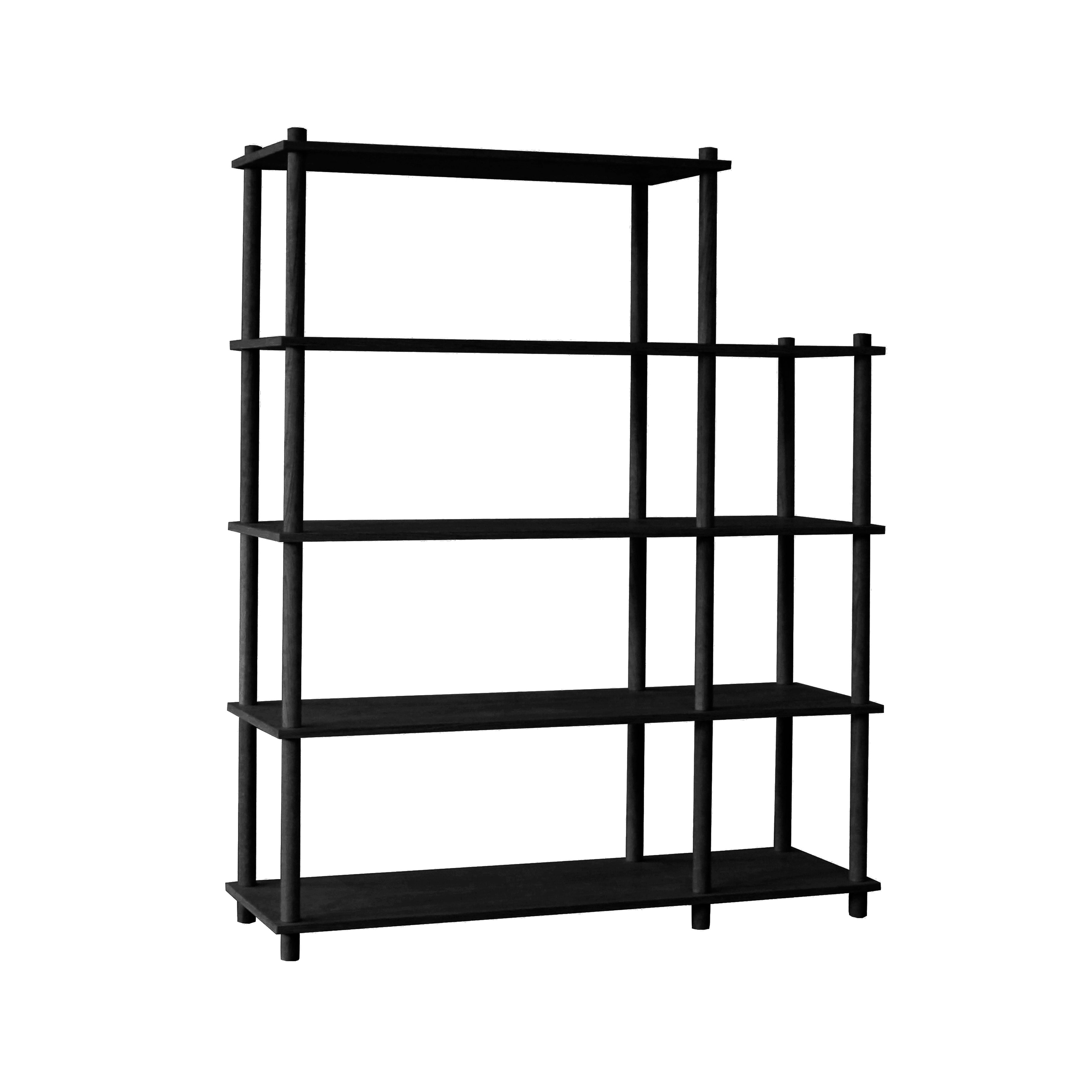 Elevate Shelving System Modular: Configuration 4 + Black Painted Oak