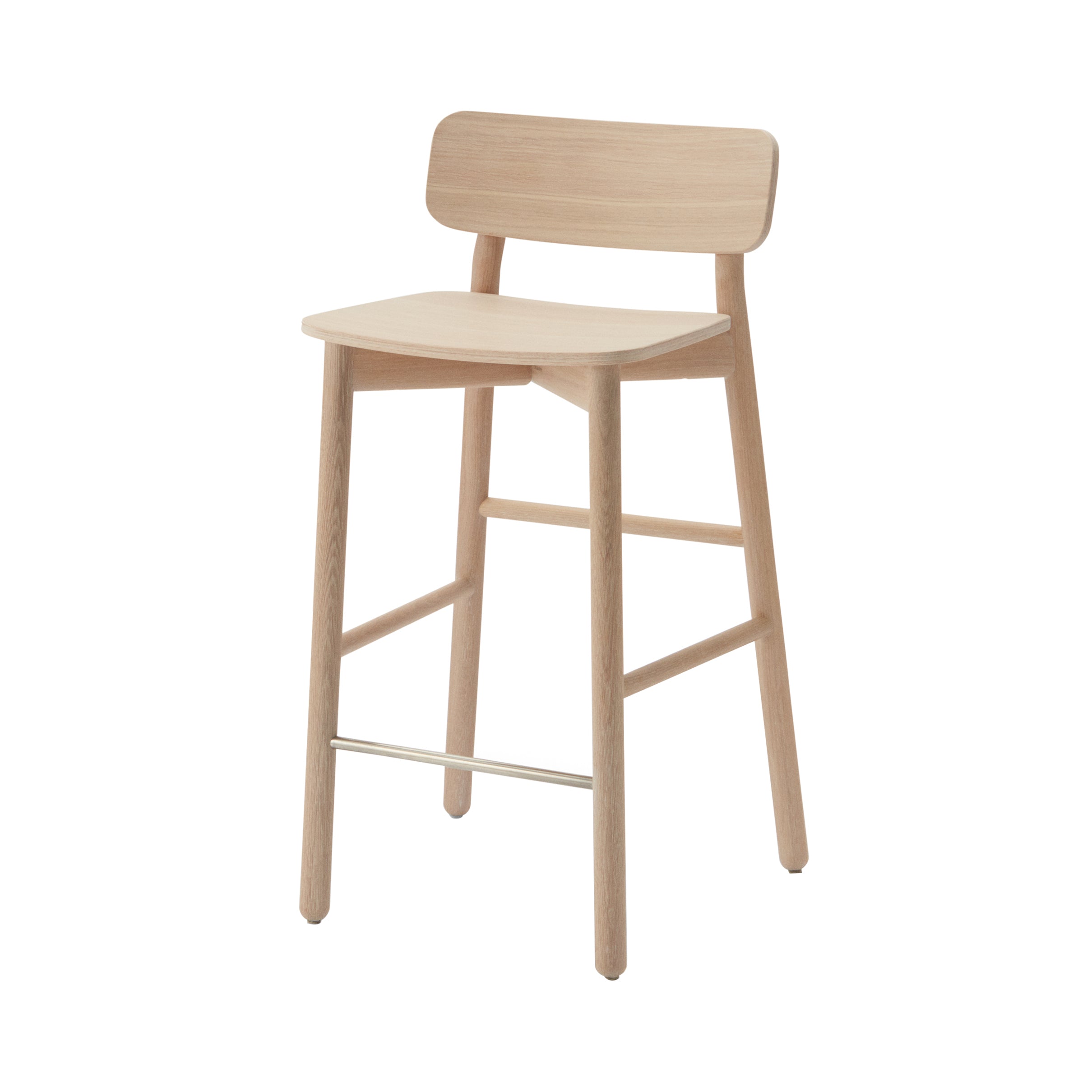 Hven Bar Stool: White Oil Oak + Without Cushion