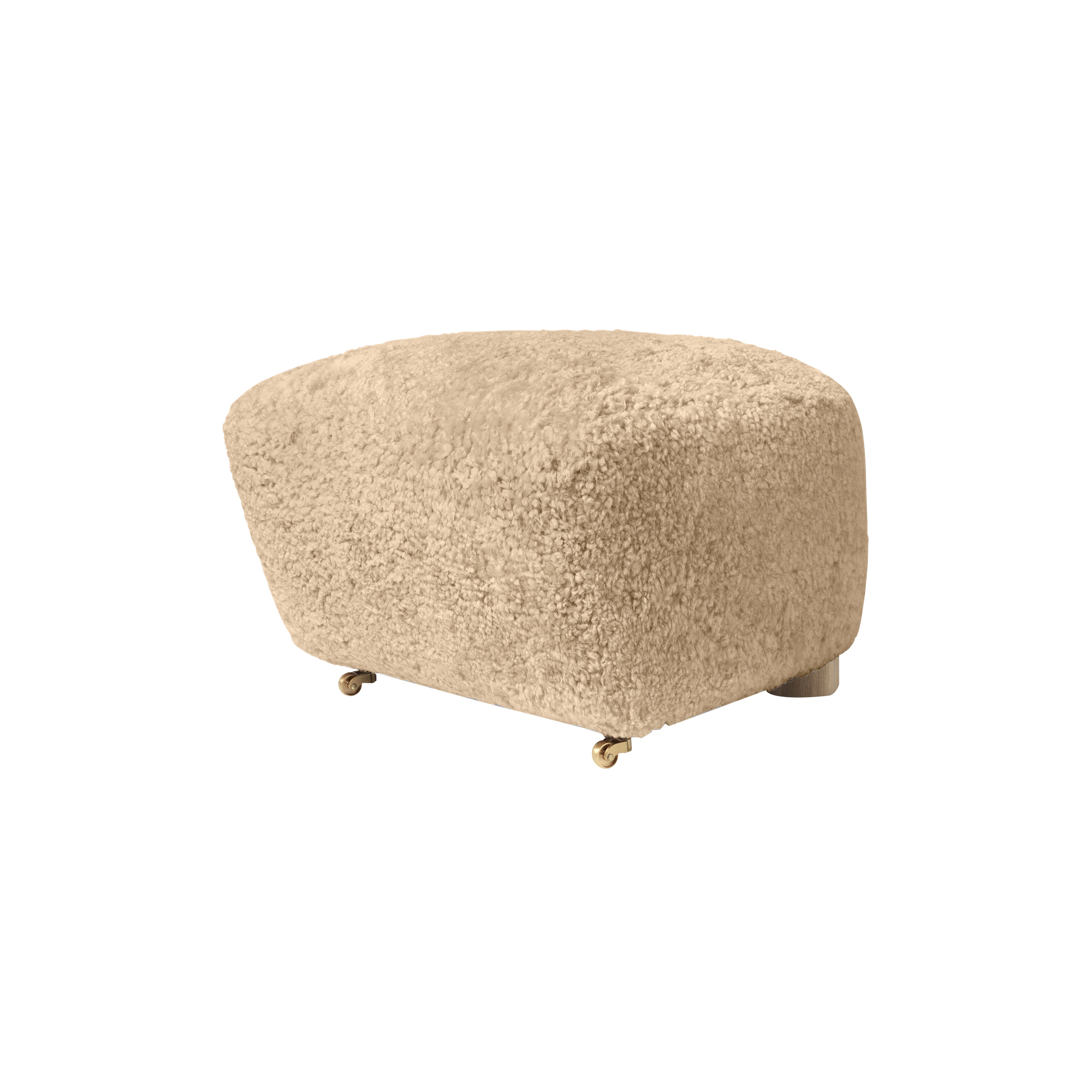 The Tired Man Footstool: Natural Oak + Sheepskin Honey