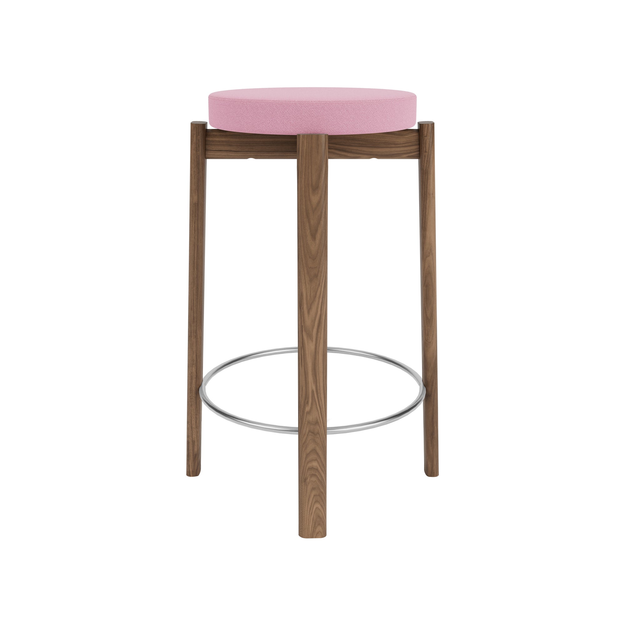 Passage Bar + Counter Stool: Upholstered + Counter +  Walnut + Steel + Vidar 4 0526