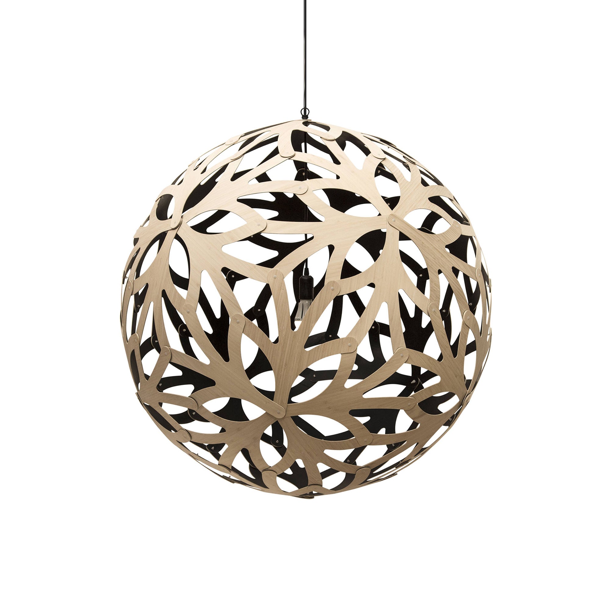 Floral Pendant Light: XX Large + Bamboo + Black + Black