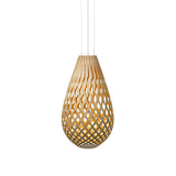 Kōura Pendant Light: Large + Bamboo + Orange + White