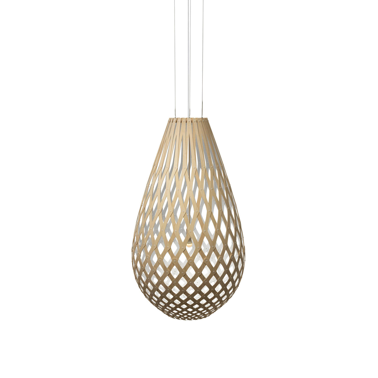 Kōura Pendant Light: Large + Bamboo + White + White