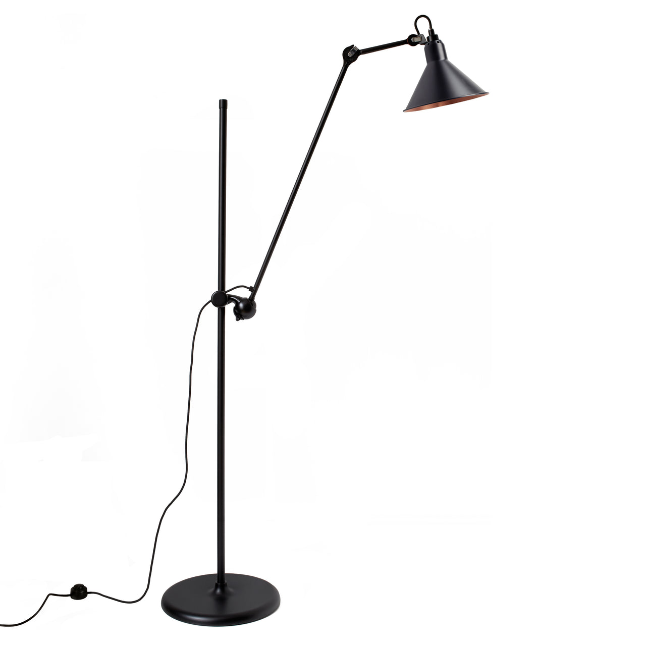 Lampe Gras N°215 Floor Lamp: Black + Copper + Conic