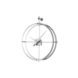 Dos Puntos Wall Clock: Stainless Steel + Chromed Brass