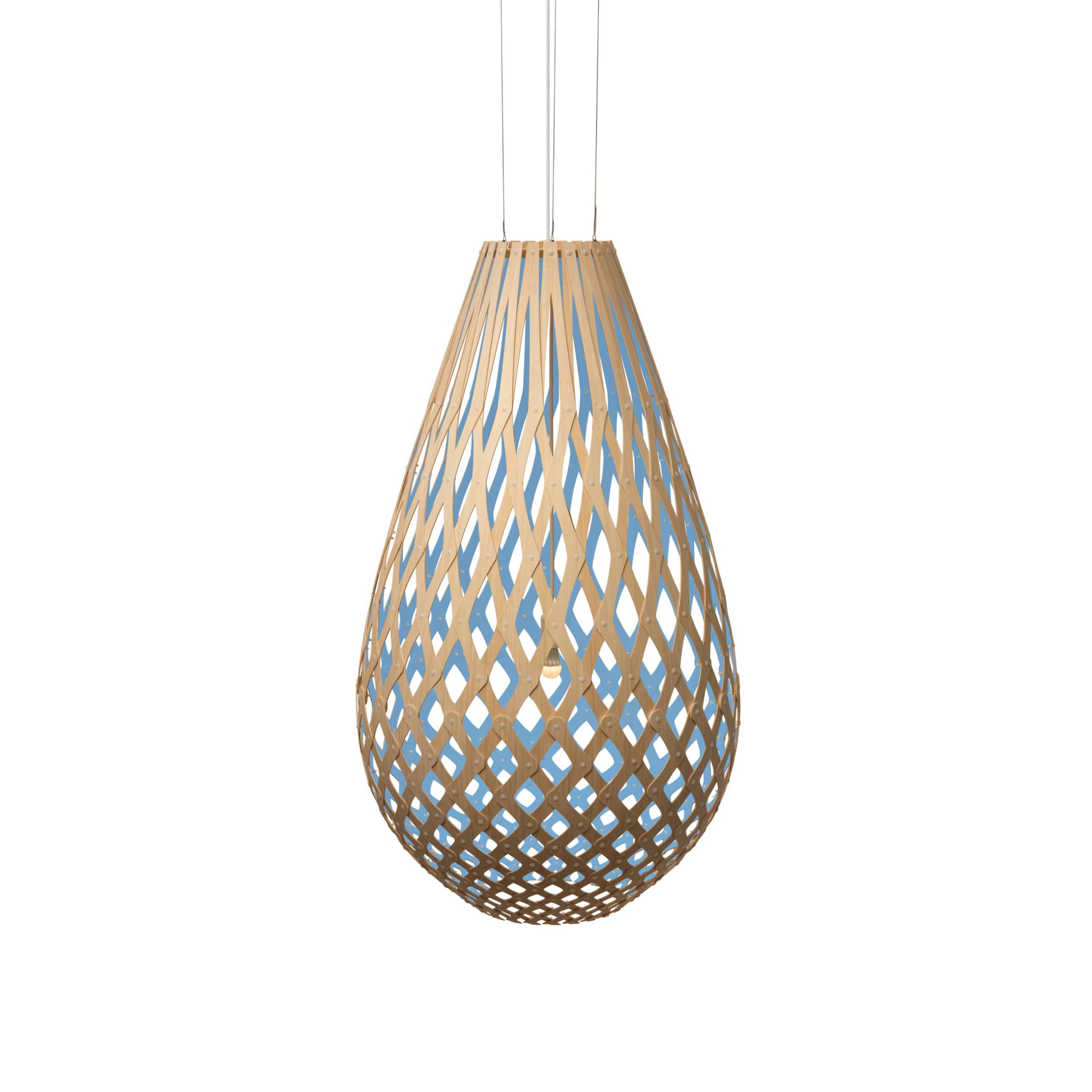 Kōura Pendant Light: Extra Large + Bamboo + Blue + White