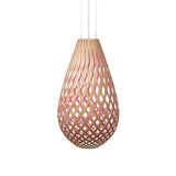 Kōura Pendant Light: Extra Large + Bamboo + Pink + White