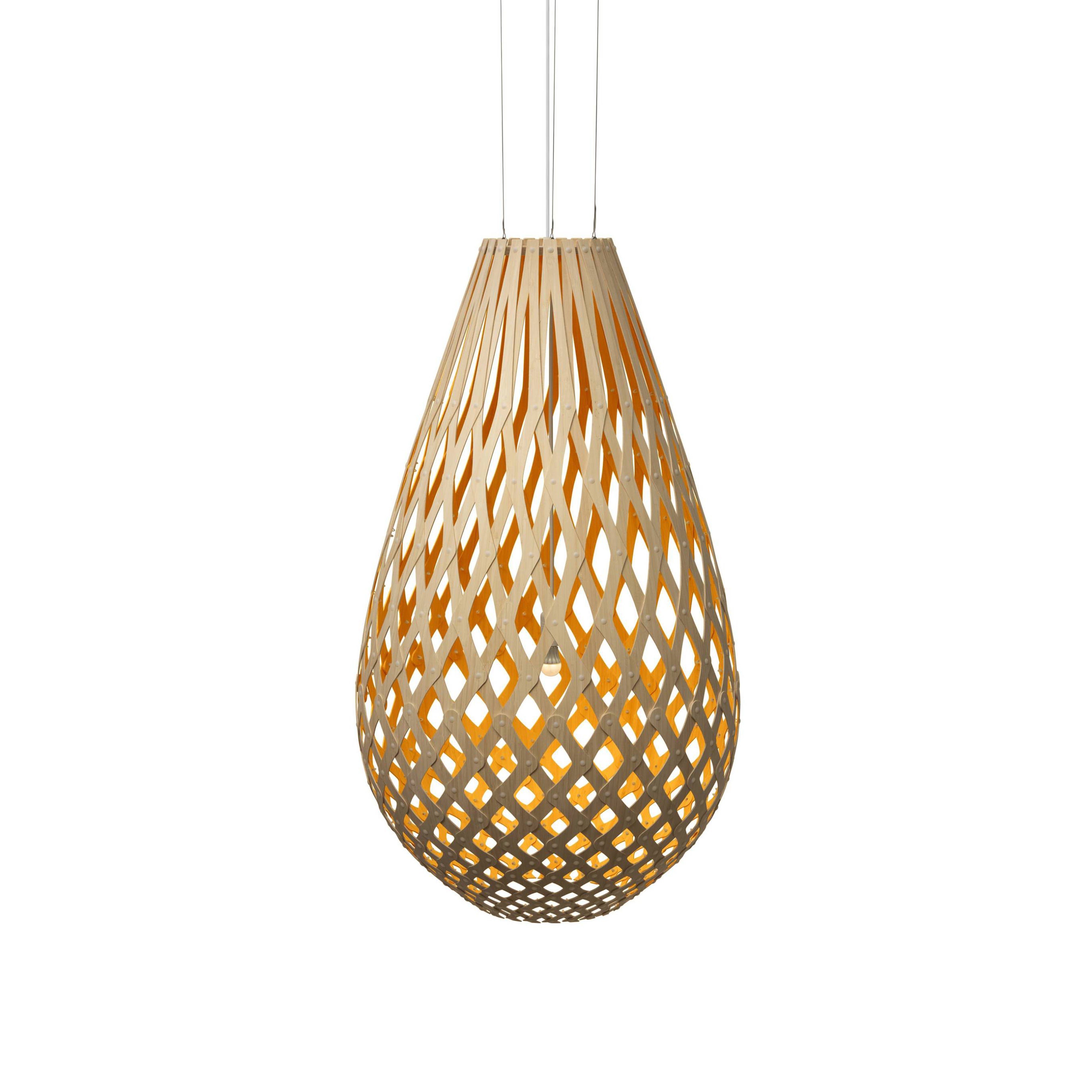 Kōura Pendant Light: Extra Large + Bamboo + Orange + White