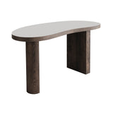 MS Bean Desk Table: White + Smoked Oak