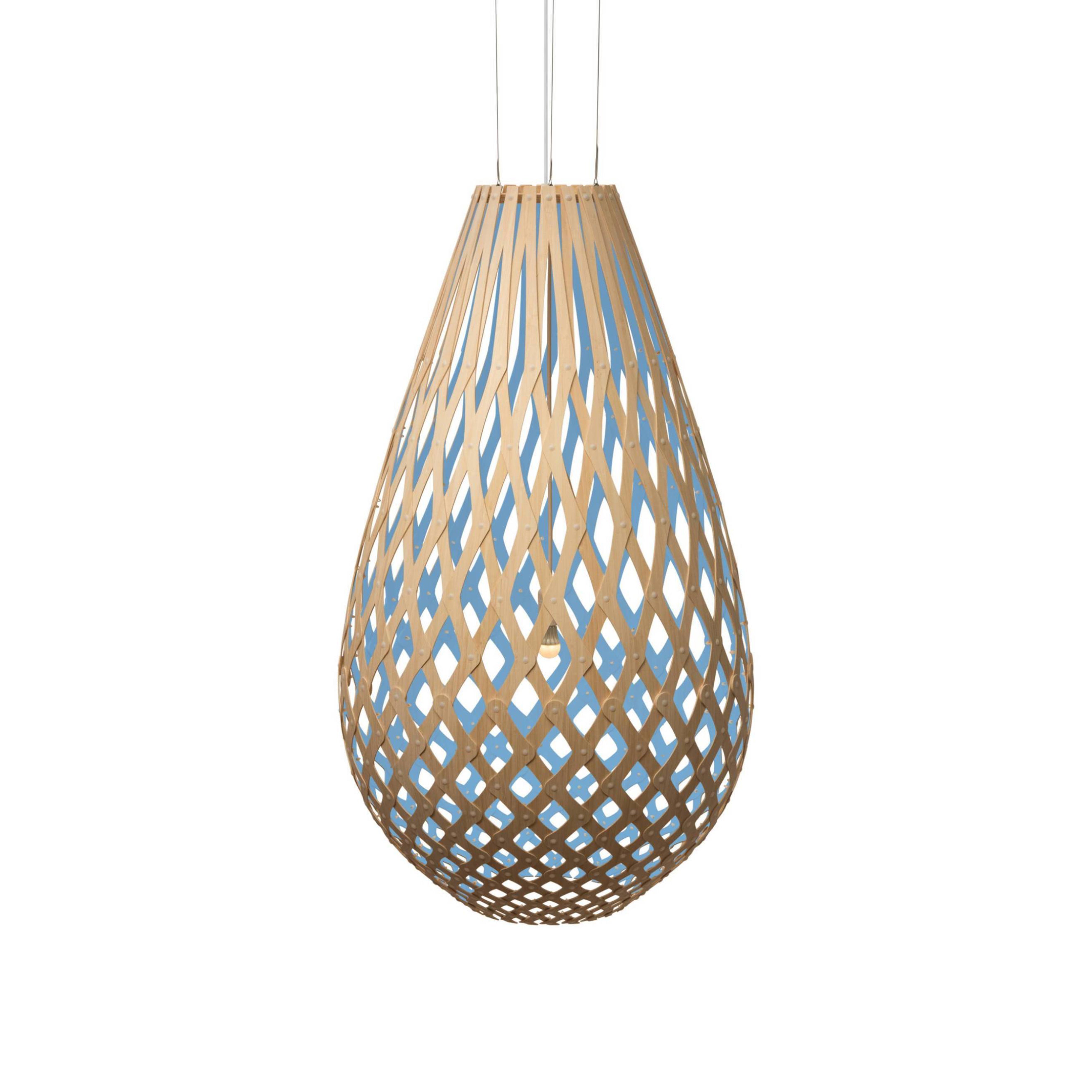 Kōura Pendant Light: XX Large + Bamboo + Blue + White