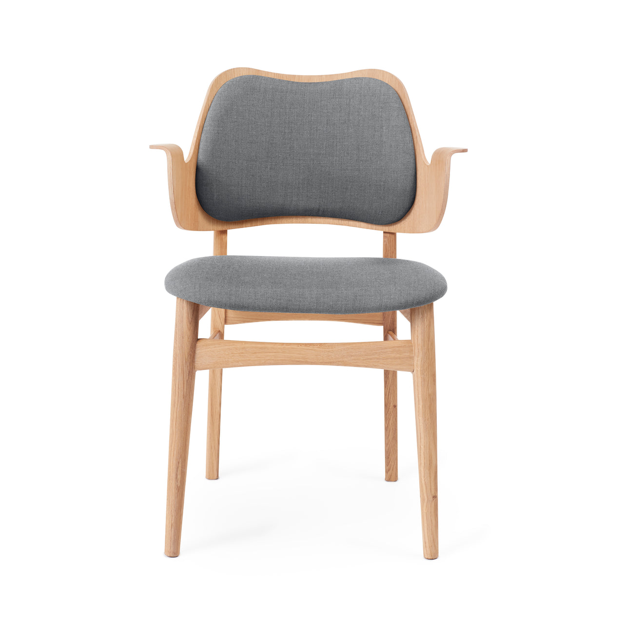 Gesture Dining Chair: Seat + Back Upholstered +Oiled Oak