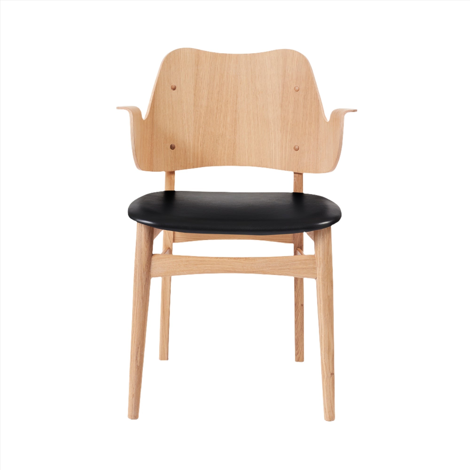 Gesture Dining Chair: Seat Upholstered + White Oiled Oak