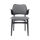 Gesture Dining Chair: Seat + Back Upholstered + Black Lacquered Beech