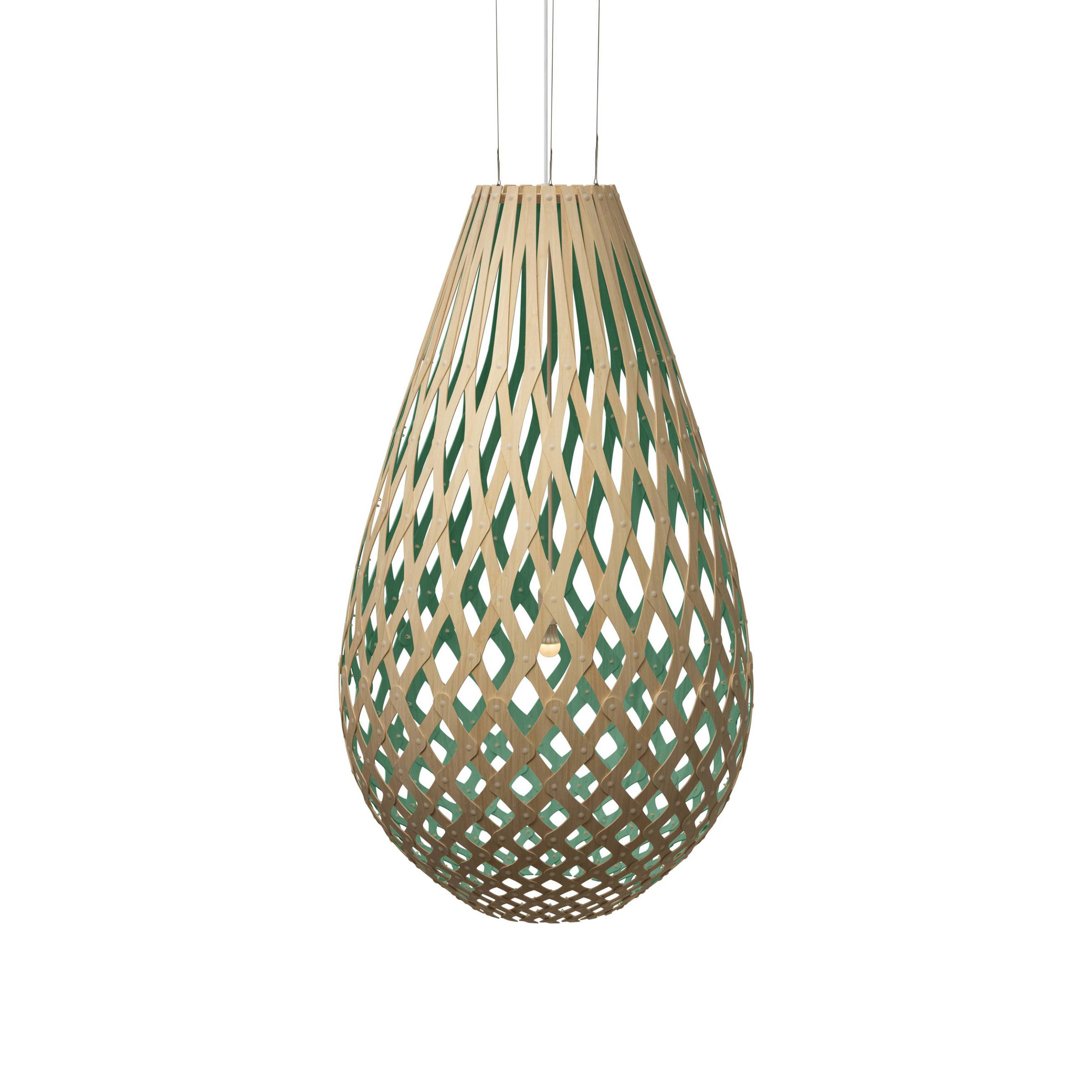 Kōura Pendant Light: XX Large + Bamboo + Aqua + White