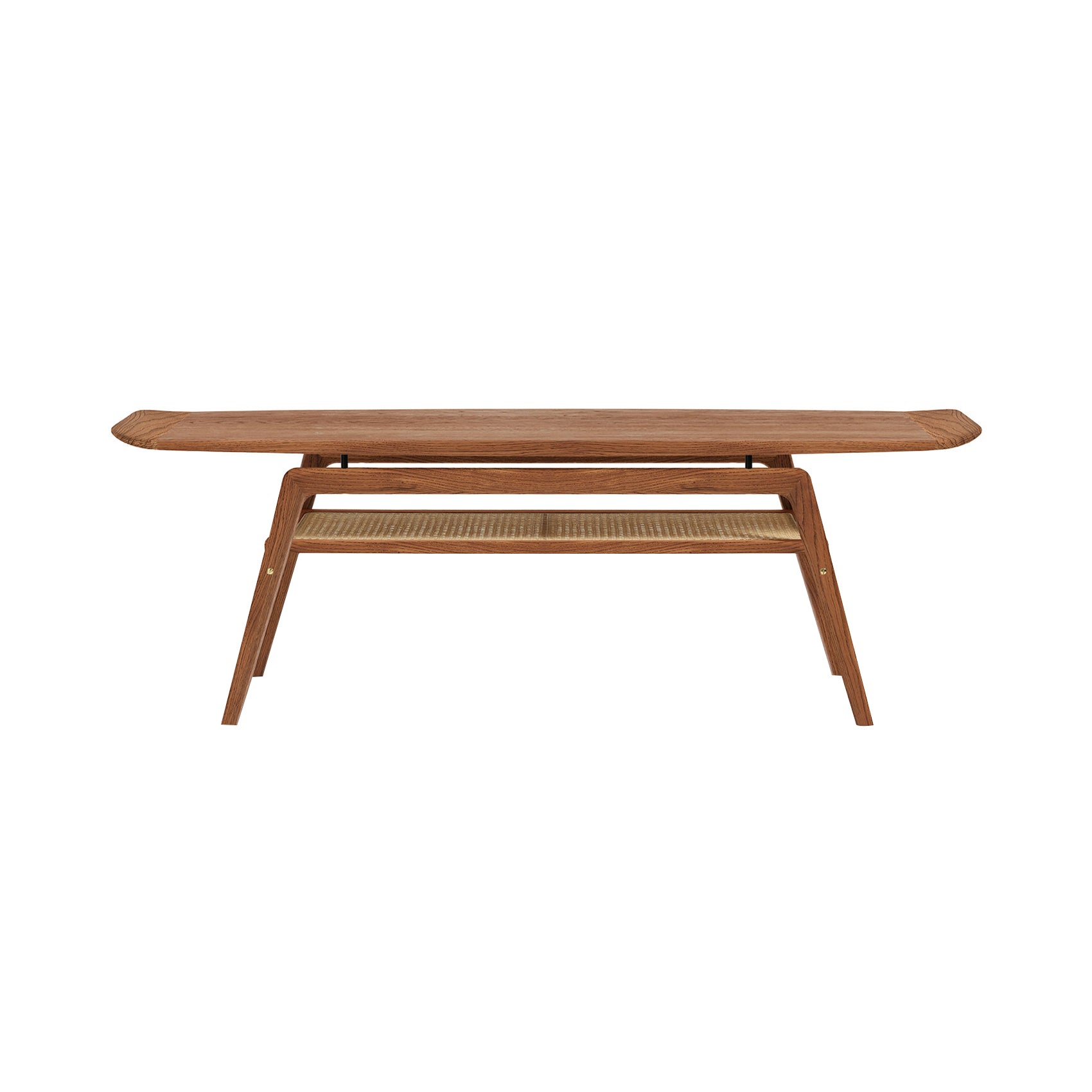 Surfboard Coffee Table: With Shelf + Teak Oiled Oak