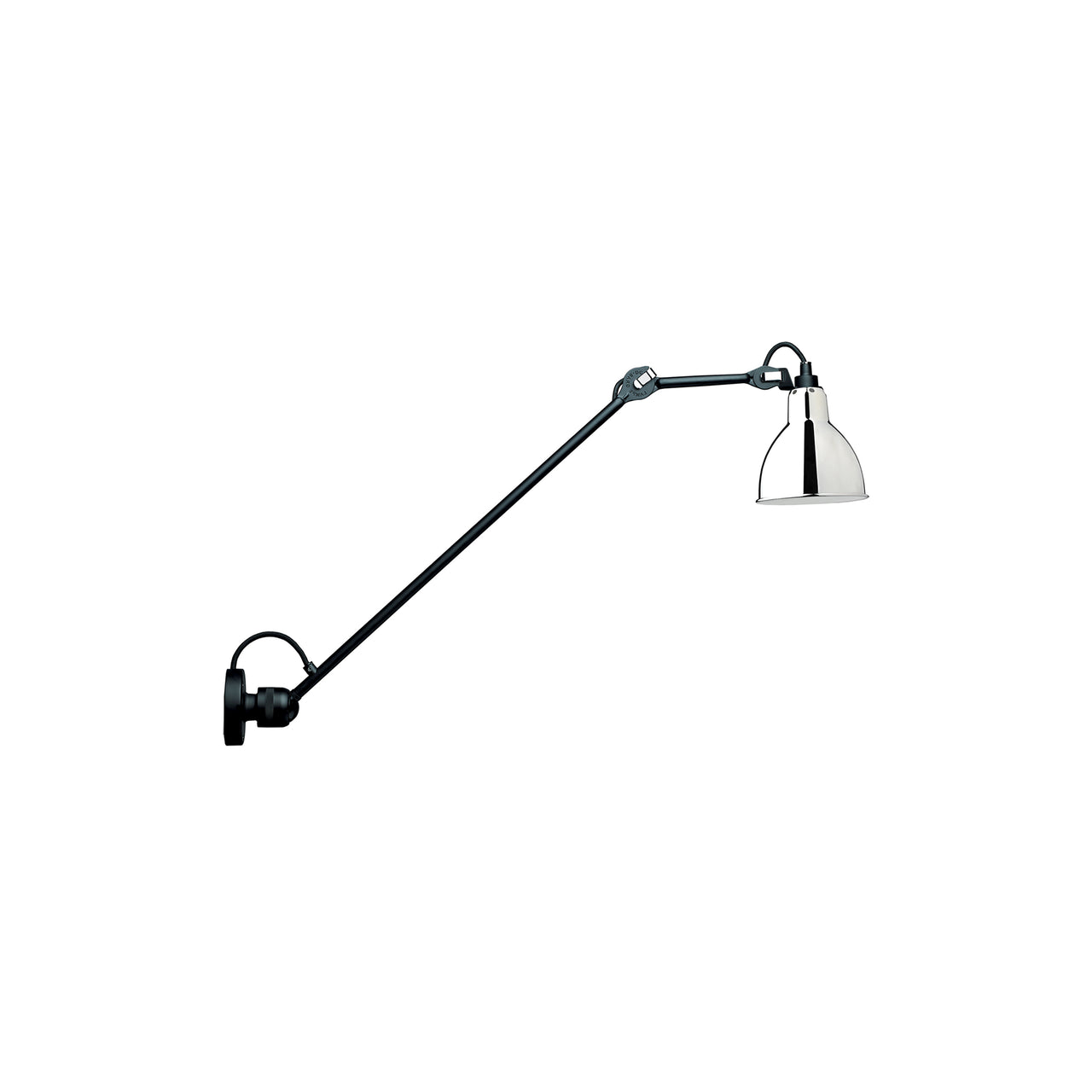 Lampe Gras N° 304 L60 Wall Lamp: Chrome + Round