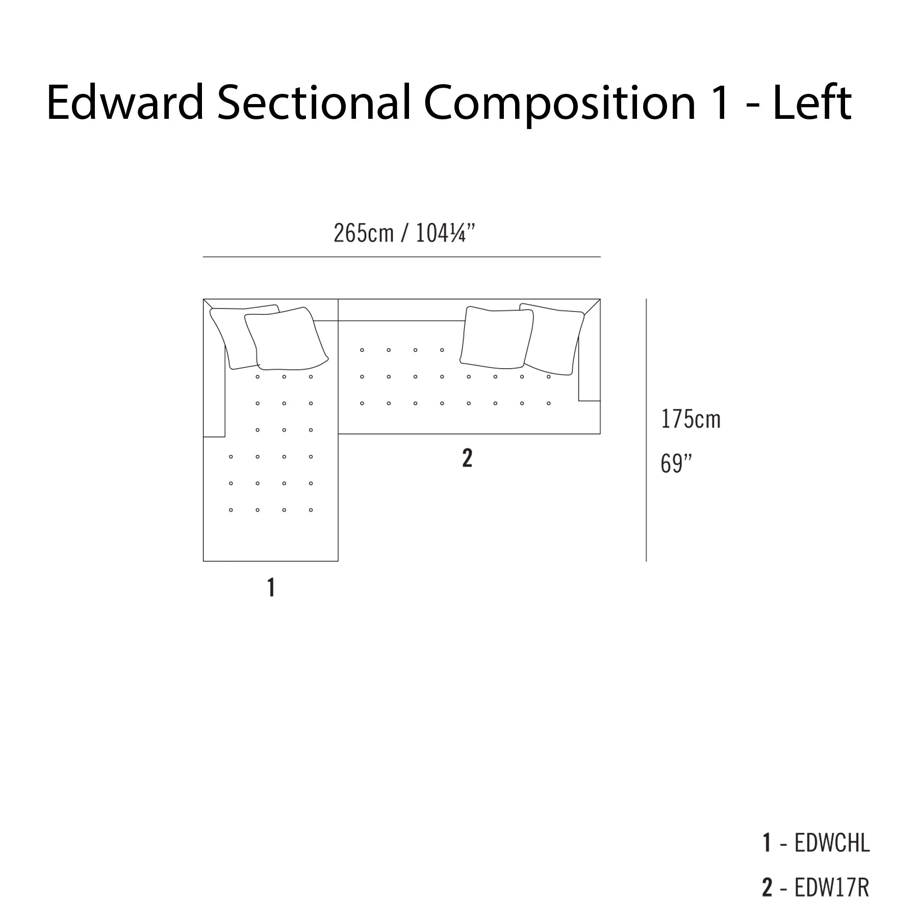 Edward Sectional Sofa: Compostion 1  + Left