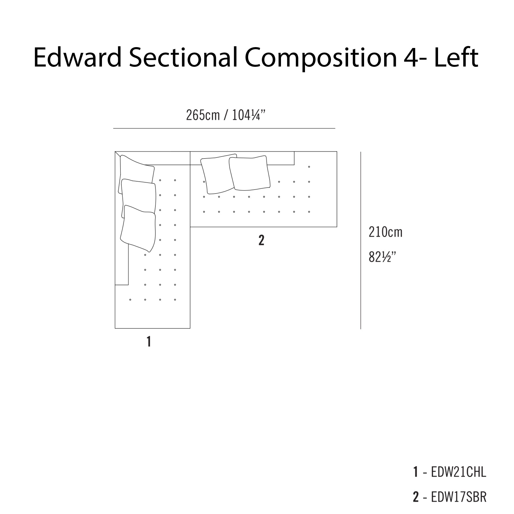 Edward Sectional Sofa: Compostion 4  + Left