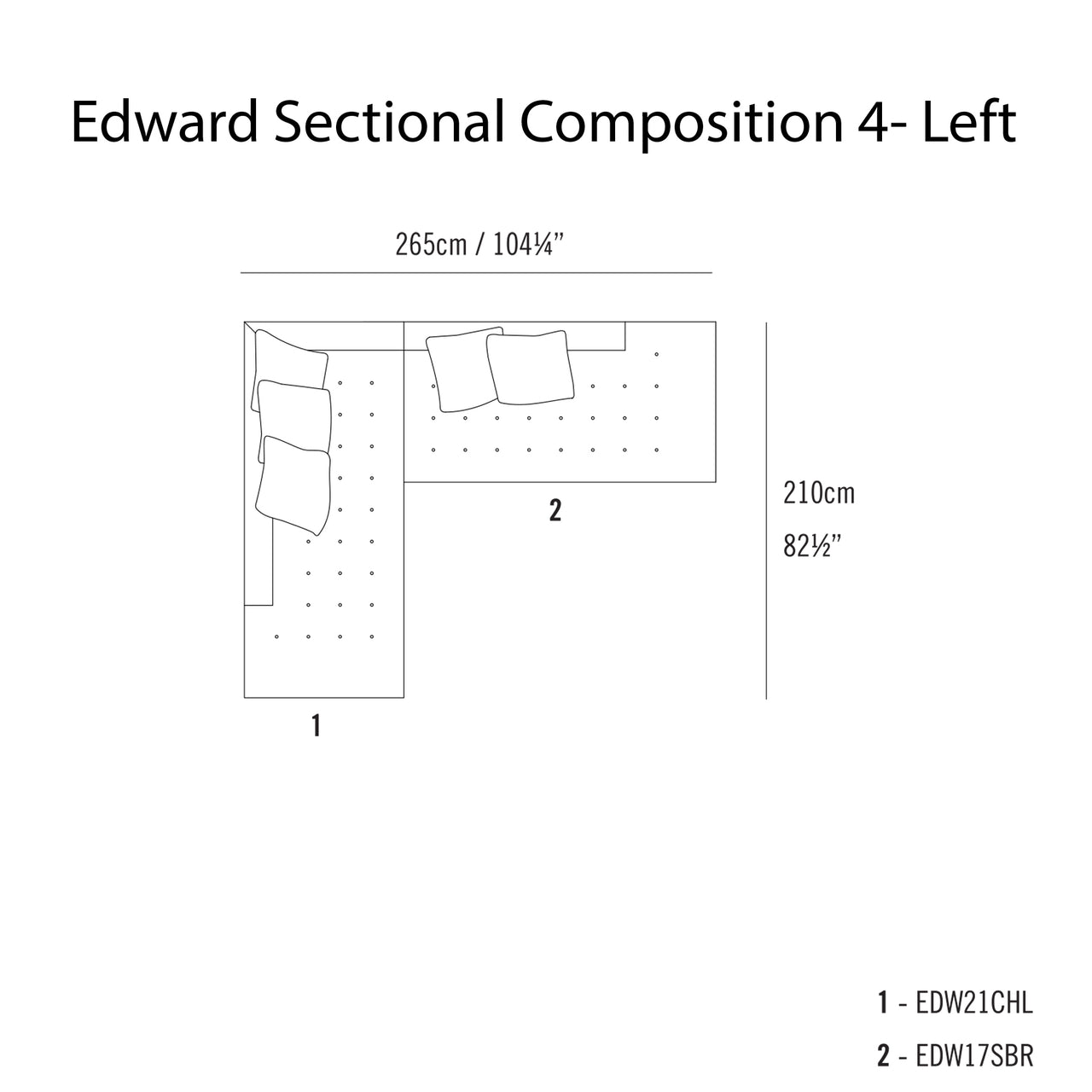 Edward Sectional Sofa: Compostion 4  + Left