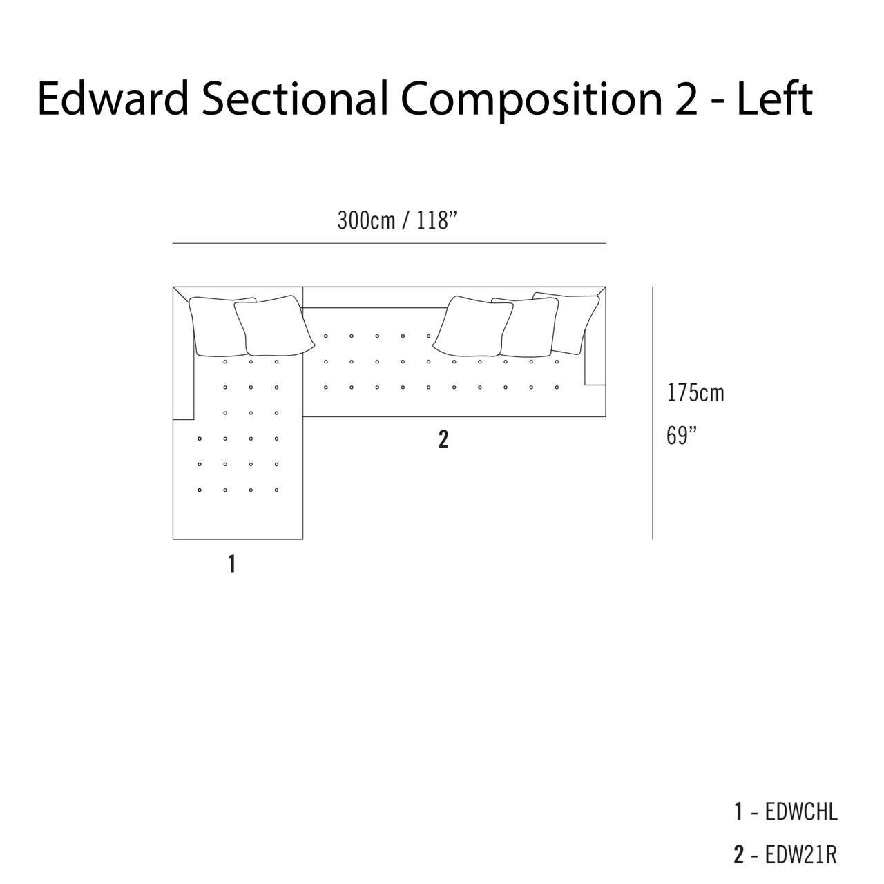 Edward Sectional Sofa: Compostion 2 + Left