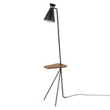 Cone Floor Lamp: Black Noir + Teak Oiled Oak